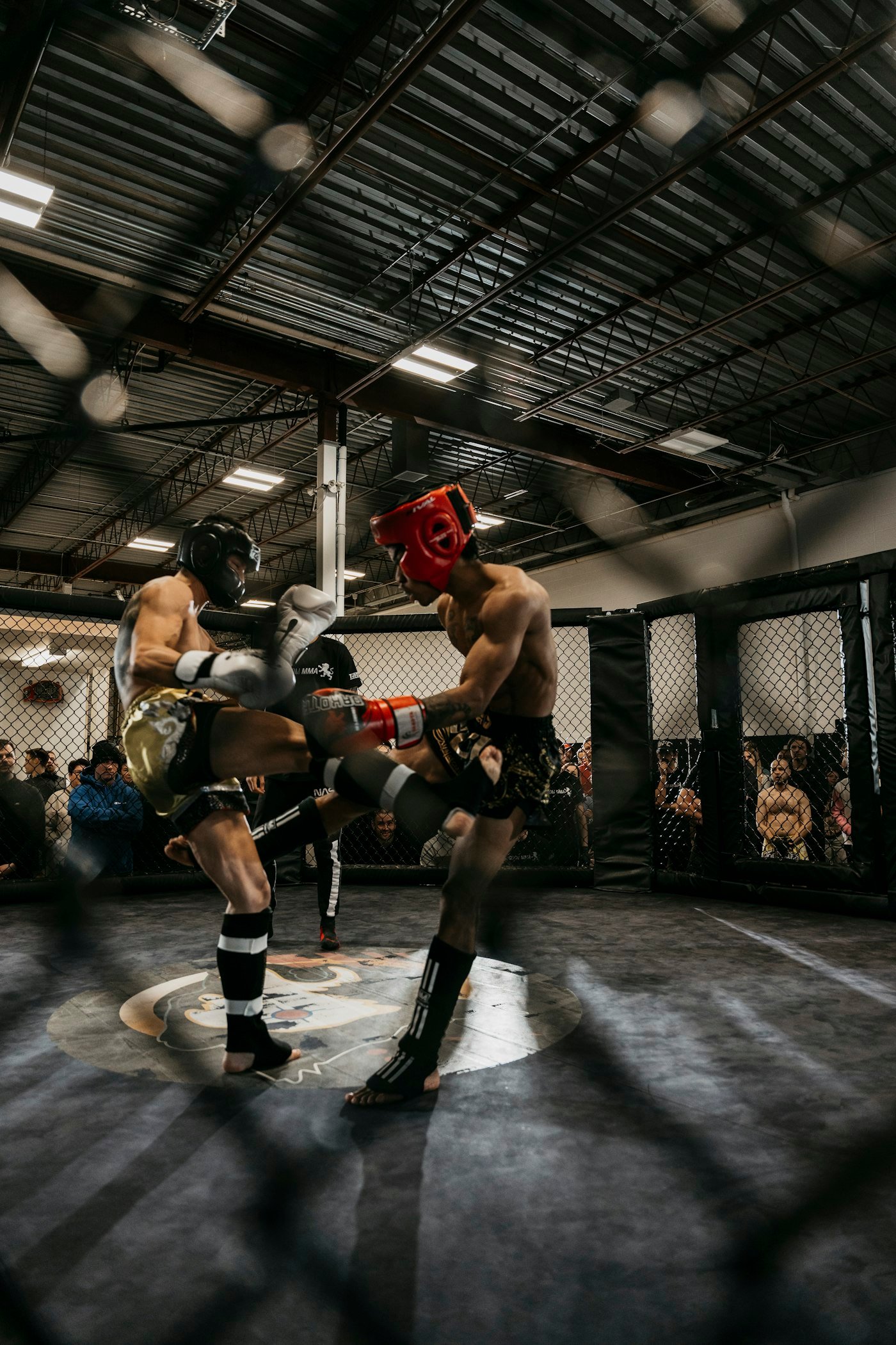 Dos luchadores sobre el ring